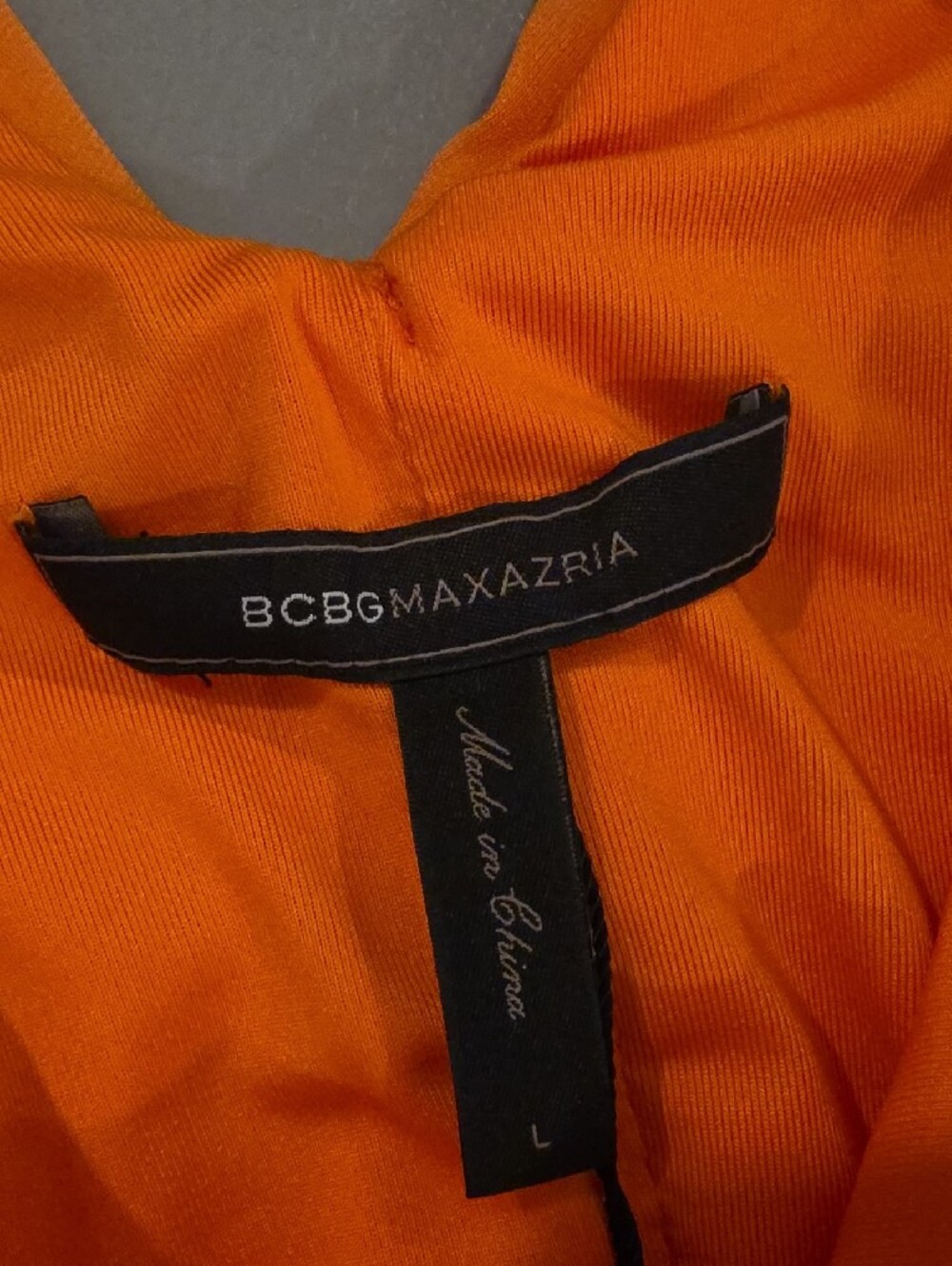 BCBGMaxAzria Orange Draped Mini Dress size L new with tags - Picture 9 of 12